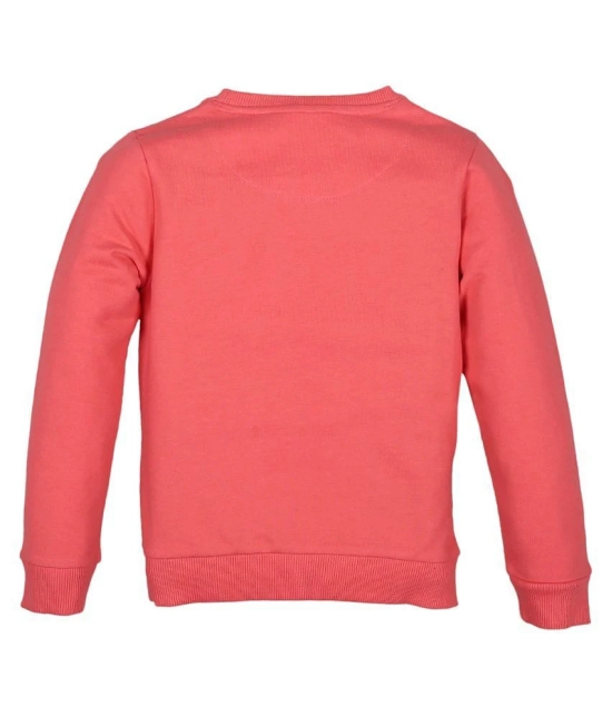 Plum Tree Girls Always Bright Round neck Pullover Sweatshirt - Coral - None