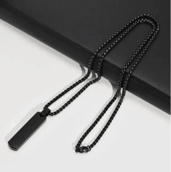 Black Salty Alpha Contemporary Edge Pendant For Men By Offmint