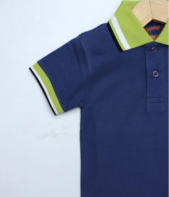 Boys Navy Solid Polo T-Shirt