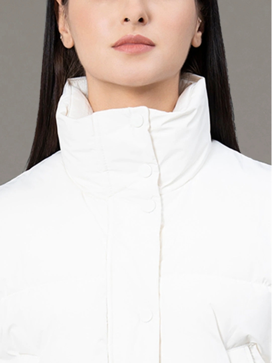 RedTape Stand Collar Padded Jacket for Women |  Zipper & Button Closure | Enhanced Comfort