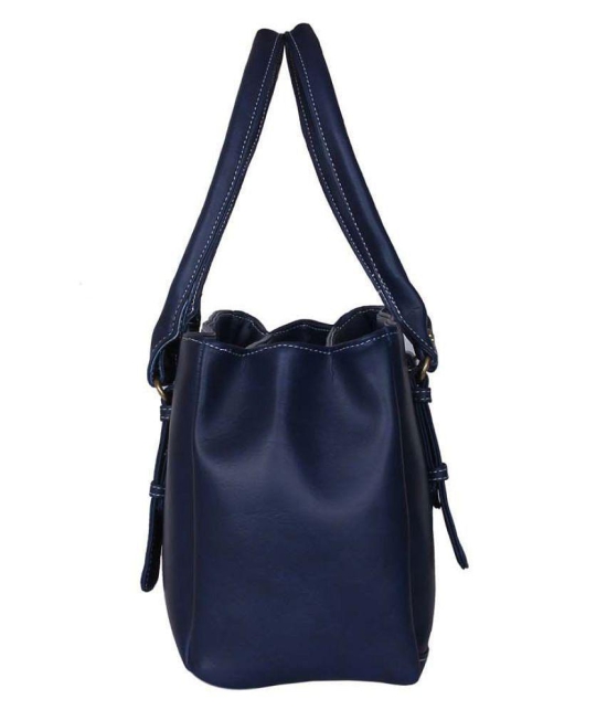 Fostelo -   Blue Faux Leather Shoulder Bag - Blue