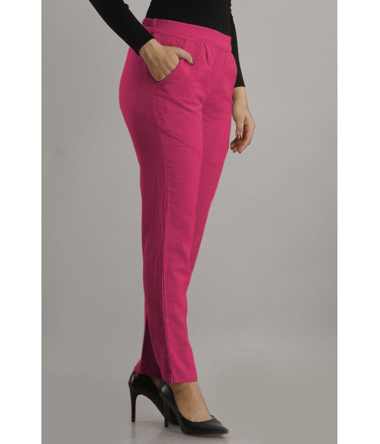 FabbibaPrints - Magenta Cotton Regular Women's Casual Pants ( Pack of 1 ) - None