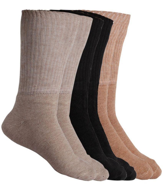 Texlon - Multicolor Terry Women''s Thumb Socks ( Pack of 3 ) - None