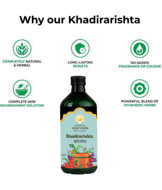 Kerala Ayurveda Khadirarishta 450ml, Herbal Blood Purifier, For Acne Relief, Tonic For Sensitive Skin, For Pimple Free Skin, 100% Ayurvedic