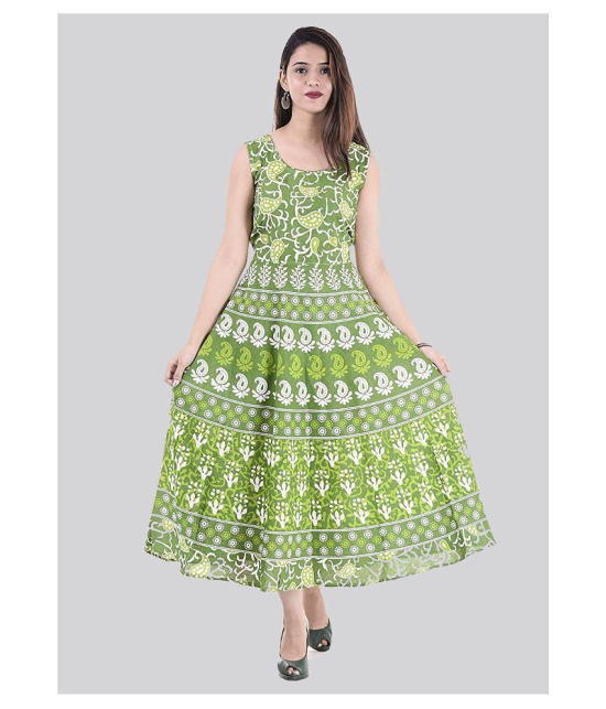 Rangun Cotton Green A- line Dress - XL