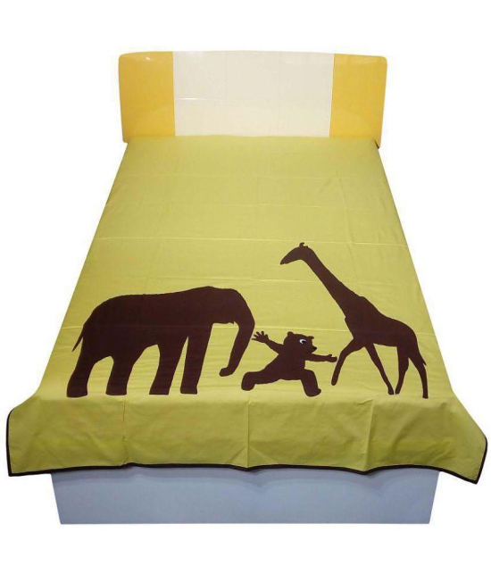 Hugs'n'Rugs Cotton Single Bedsheet - Yellow