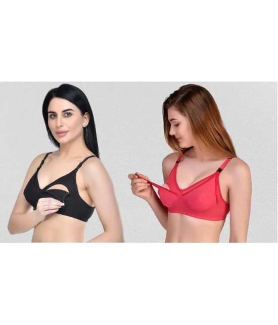 Zourt - Multicolor Cotton Solid Womens Maternity Bra ( Pack of 2 ) - 44B