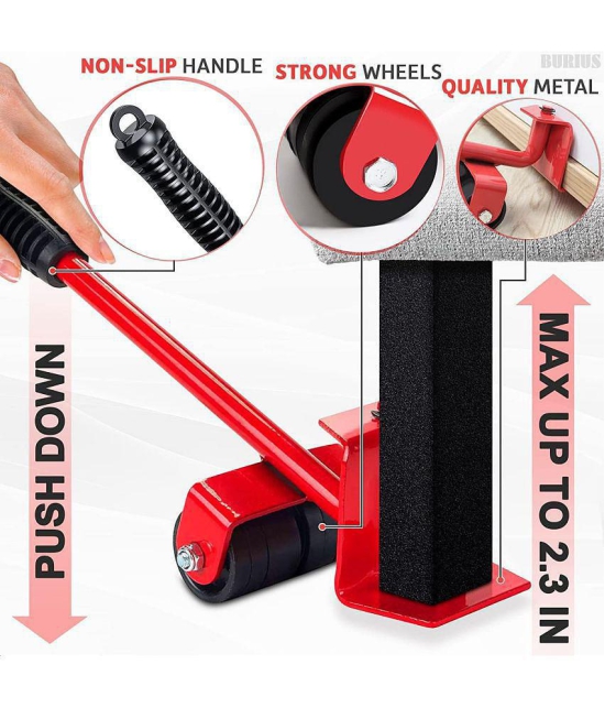 Furniture Lifter/Shifter ToolFurniture Shifting Tool Heavy Furniture Appliance Lifter and Mover Tool Set Easy Convenient Moving Tools Heavy Move Furniture Can Easily Lift Heavy - Red