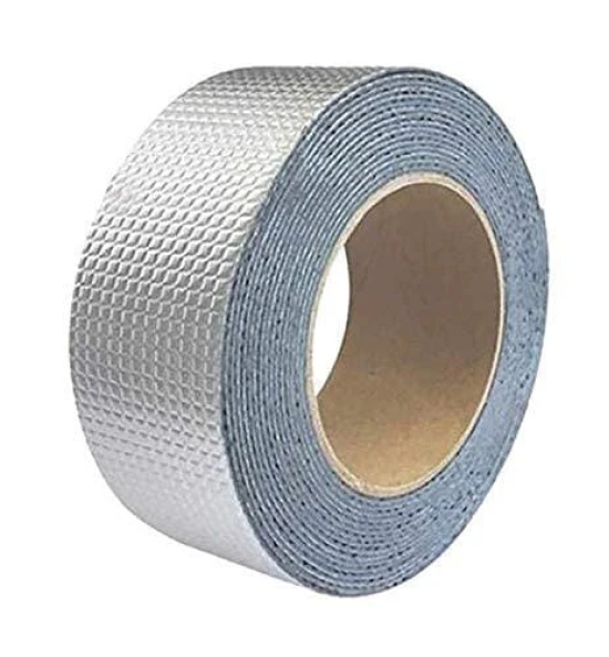 Uttamrobotics Super Waterproof Butyl Rubber Aluminum Foil Strong Adhesive Silver Colour Repair Tape