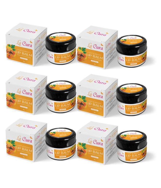 La Cura Papaya Light & Bright Anti-Pollution Lip Balm | Pack of 6