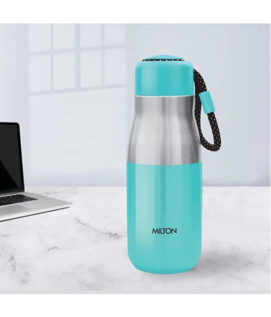 Milton Eminent 400 Thermosteel Hot and Cold Water Bottle, 369 mL, Aqua Green (Pack Of 1) - Aqua Green