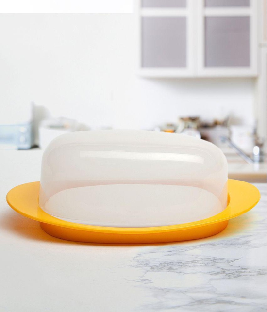 HOMETALES Plastic Butter Dish Container 500ml,Yellow (1U) - Yellow