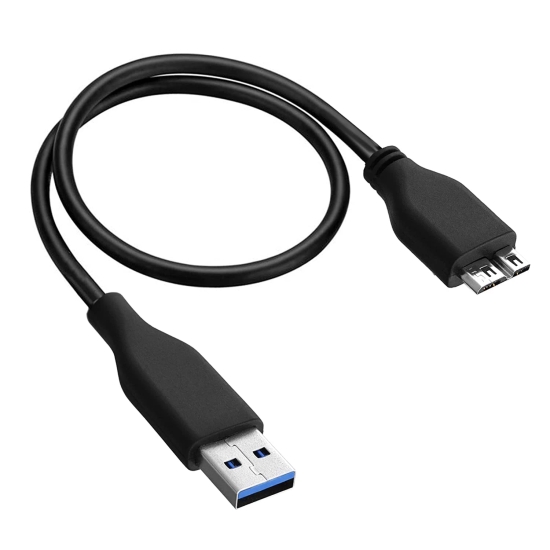 Lapster USB 3.0 A to Micro B Super Speed Cable for Hard Disk (Short Cable) - 1 Piece