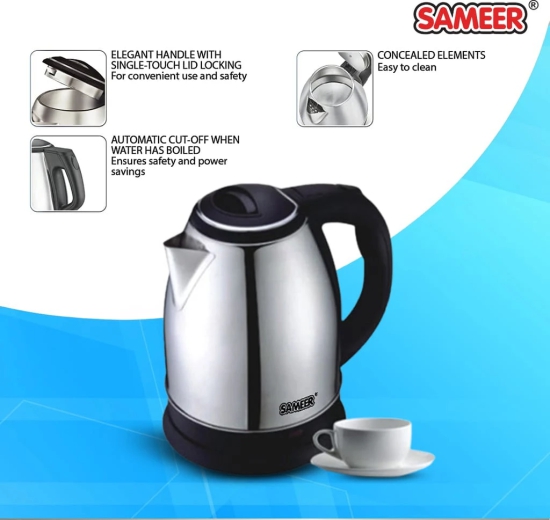 Sameer Electric Kettle 1.2L Electric Kettle (1.2 L, Metal Grey)