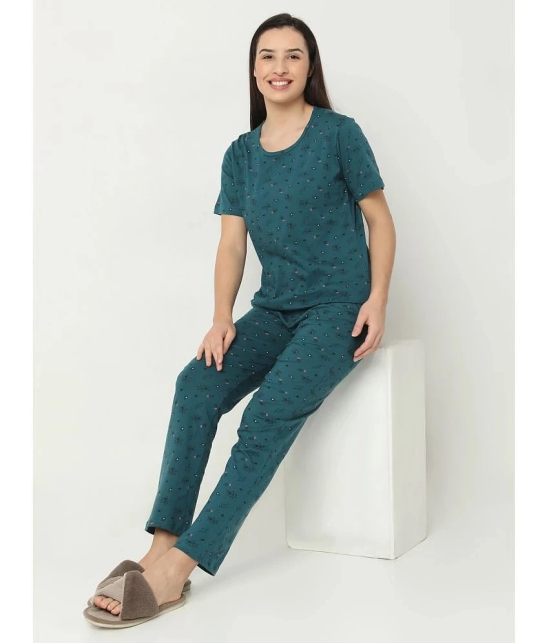 Smarty Pants Green Cotton Womens Nightwear Nightsuit Sets ( Pack of 1 ) - None