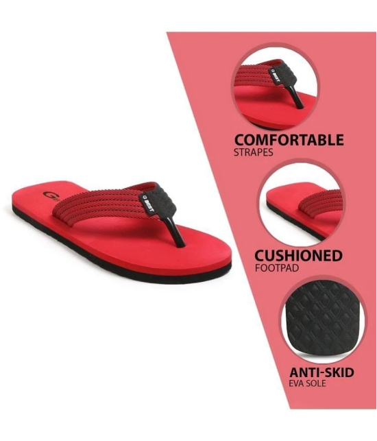 G Best Red Mens Thong Flip Flop - None