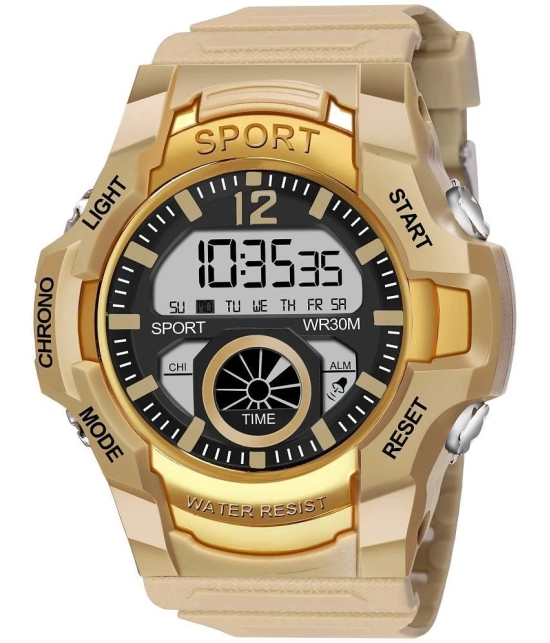 Hala Beige Resin Digital Mens Watch