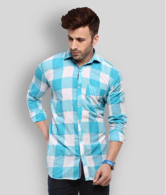 Hangup Cotton Blend Blue Shirt - None