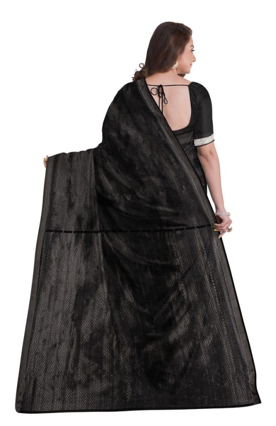 Handwoven Zari Silk Saree with Tassel - Black