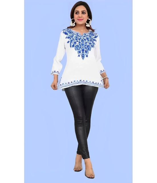 AKTIF Cotton Embroidered Straight Womens Kurti - White ( Pack of 1 ) - None