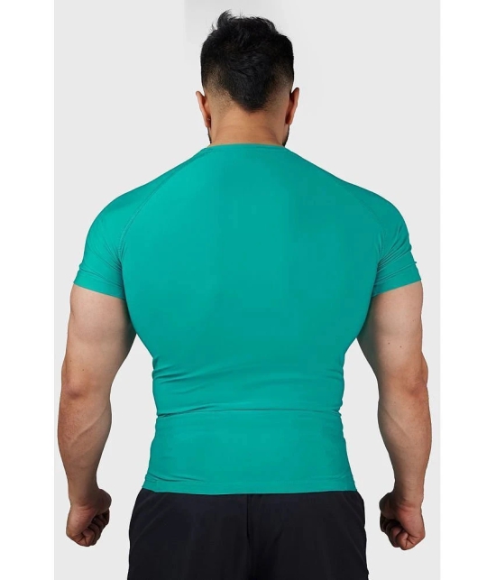 Fuaark Sea Green Nylon Slim Fit Mens Sports T-Shirt ( Pack of 1 ) - None