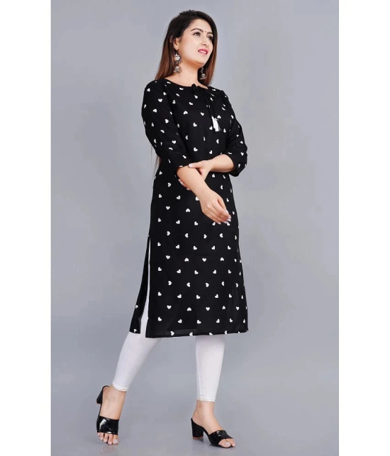 Smien - Black Rayon Womens Straight Kurti ( Pack of 1 ) - None