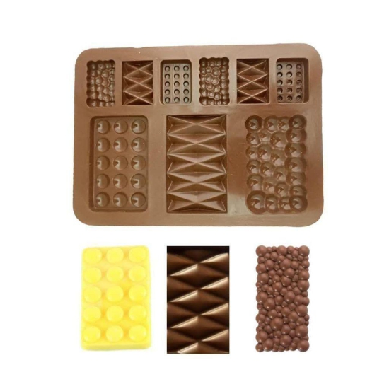 Skytail 9 in 1 Cavities Multi Silicone Chocolate bar Mould/Chocolate Making and Shaping Mould/Waffle Shape