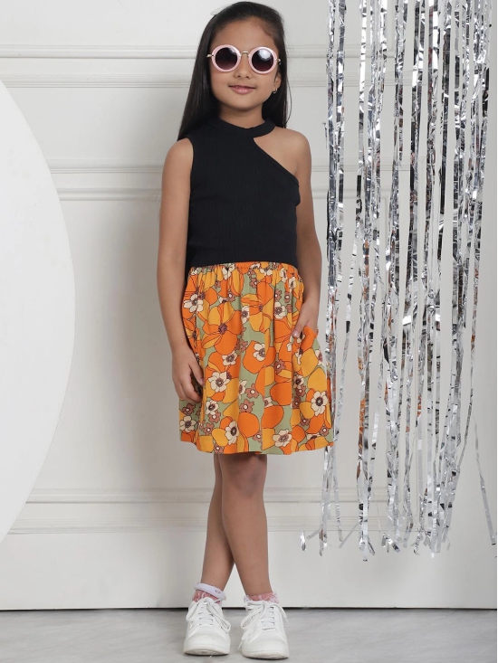 MINI & MING Girls Printed A-line Knee-Length Skirts