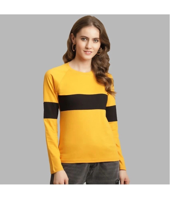 Fabflee - Mustard Cotton Regular Fit Womens T-Shirt ( Pack of 1 ) - None