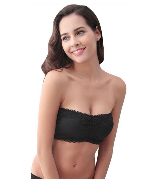 Fabgruh Lace Tube Bra - Black - None