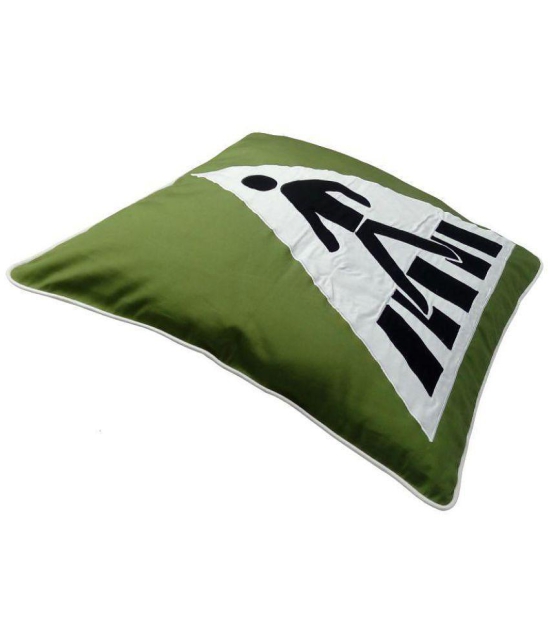 Hugs'n'Rugs Single Cotton Green Cushion Cover (40 x 40 cm) - Green