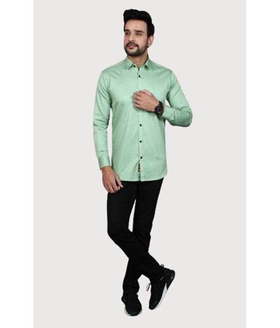 Springberry - 100% Cotton Slim Fit Sea Green Men's Casual Shirt ( Pack of 1 ) - None