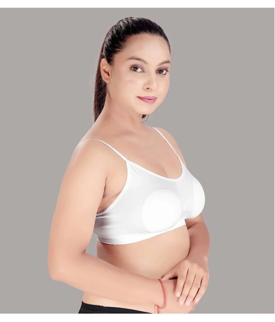 HAYA White Polyester Non Padded Womens Cami bra ( Pack of 1 ) - None