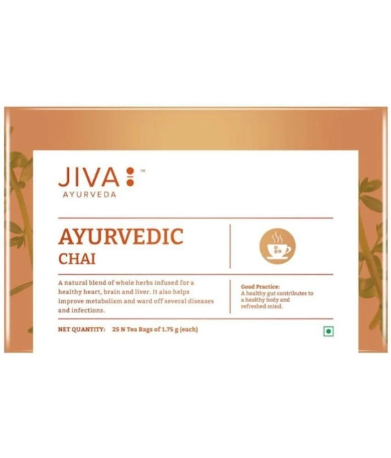 Jiva Ayurvedic Chai, Loose Leaf 25 Sachets each (Pack of 2)