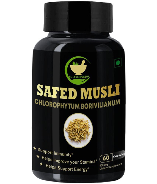 FIJ AYURVEDA Safed Musli Extract Capsule for Stamina & Strength, 60 Capsules