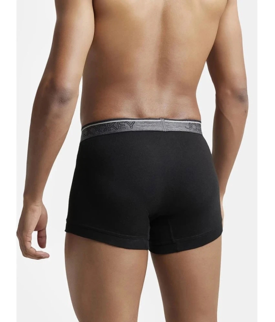 Jockey 8009 Men Super Combed Cotton Rib Solid Boxer Brief - Black - None