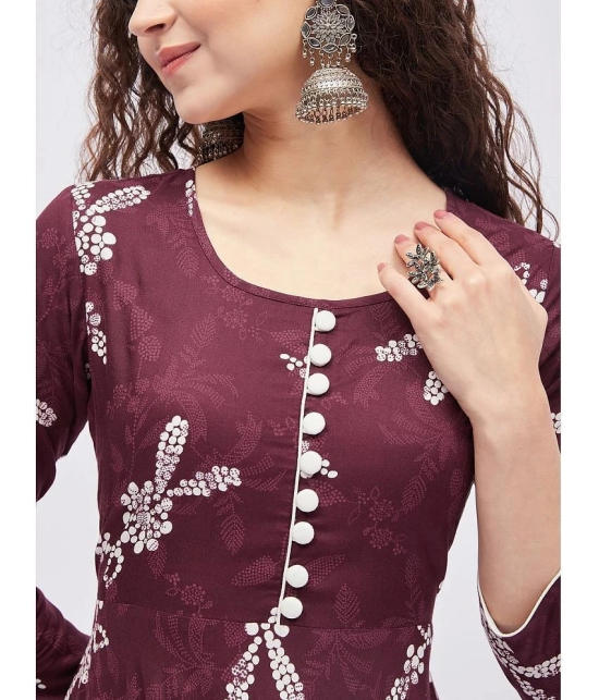 Tissu - Maroon Rayon Womens Flared Kurti ( Pack of 1 ) - None