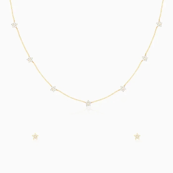 Anushka Sharma Golden Star Constellation Pendant Set