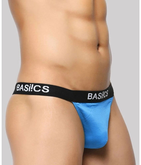 BASIICS By La Intimo - Blue BCSTH01 Spandex Mens Thongs ( Pack of 1 ) - None