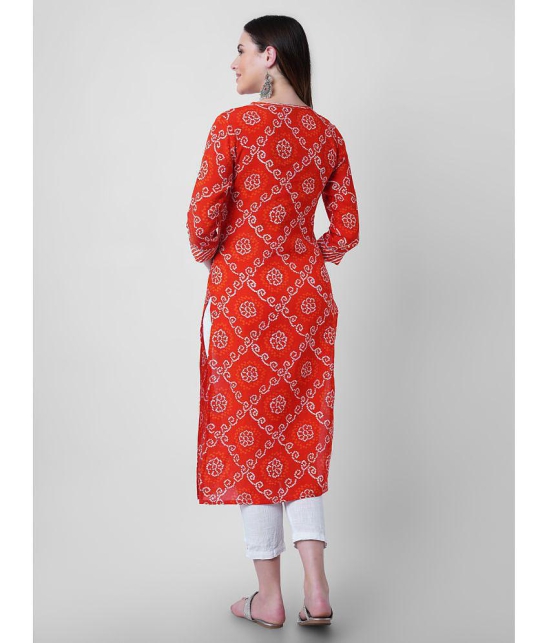 GOD BLESS - Orange Rayon Women's Straight Kurti ( Pack of 1 ) - None