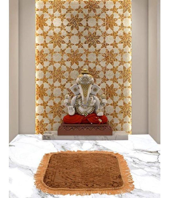 Abhikram Off White Single Regular Cotton Prayer Mat ( 54 X 54 cm )