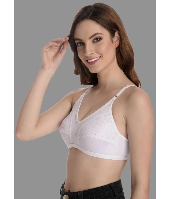 Madam - White Cotton Non Padded Womens T-Shirt Bra ( Pack of 1 ) - None