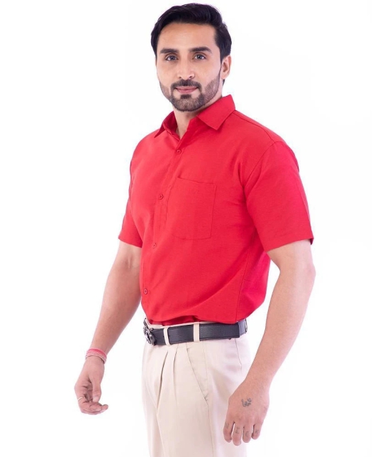 DESHBANDHU DBK Cotton Blend Regular Fit Half Sleeves Mens Formal Shirt - Red ( Pack of 1 ) - None