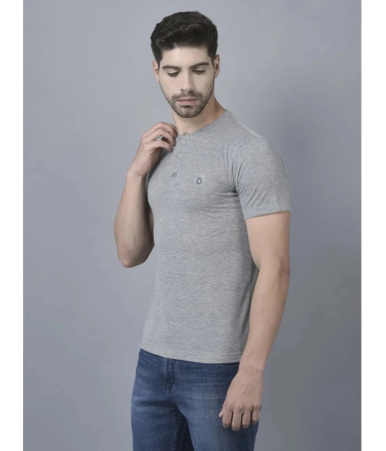 Dollar Cotton Blend Regular Fit Solid Half Sleeves Mens T-Shirt - Melange Grey ( Pack of 1 ) - None