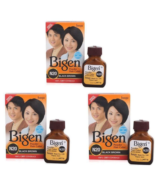 Bigen Black Brown Temporary Hair Color Brown 6 g Pack of 3