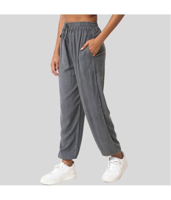 PPTHEFASHIONHUB - Grey Rayon Regular Women's Joggers ( Pack of 1 ) - None