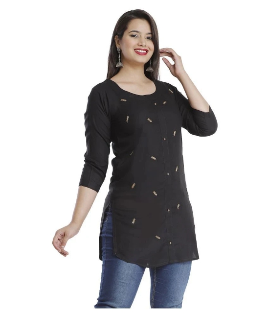 JC4U - Black Viscose Womens Straight Kurti ( Pack of 1 ) - XL