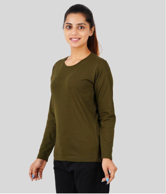 ferocious - Olive Cotton Regular Fit Womens T-Shirt ( Pack of 1 ) - None