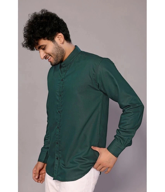 Anand Cotton Blend Regular Fit Solids Full Sleeves Mens Casual Shirt - Green ( Pack of 1 ) - None