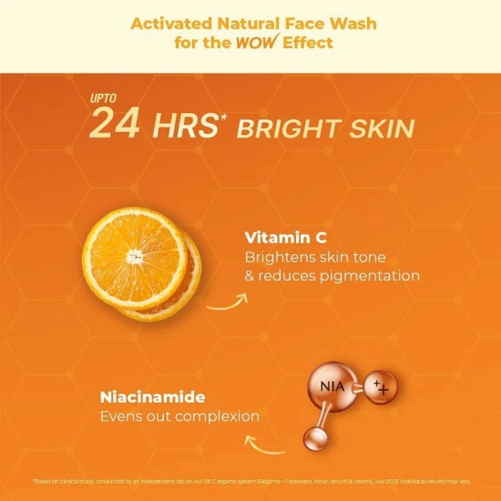 WOW Skin Science Vitamin C Foaming Face Wash Save Earth Combo Pack- Consist of Foaming Face Wash with Built-In Brush & Refill Pack - No Parabens, Sulphate, Silicones & Color - Net Vol. 350mL